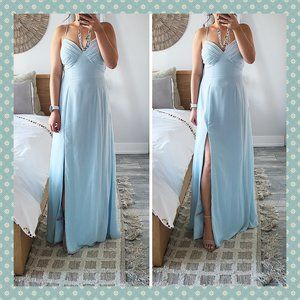 Azazie Hailey Dress in Sky Blue
